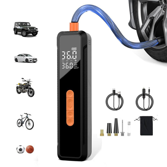 Tire Inflator Portable Air Compressor 150 PSI, Universal Electric Air Pump for Car Tires, Auto Bike Tire Pump with Digital Pressure Gauge Emergency LED Light Automatic Shut Off for Car Bicycle