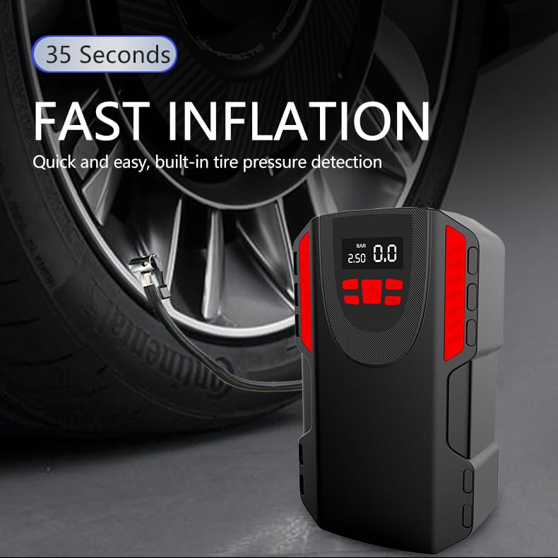 LONLEEYU Tire Inflator, Portable Air Compressor Air Pump for Car Tires, 8003