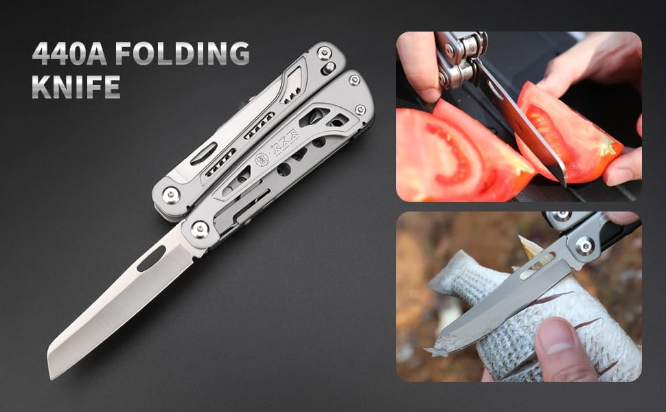 WETACTICS Multitool, light seeking 20in1,men's EDC with pocket knife, pointed nose pliers, ignition stick, folding scissors and wire stripping tool, outdoor knife gift,camping gear, stainless steel