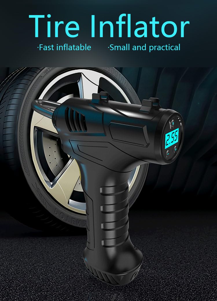 LONLEEYU Tire Inflator, Portable Air Compressor Air Pump for Car Tires, 8004