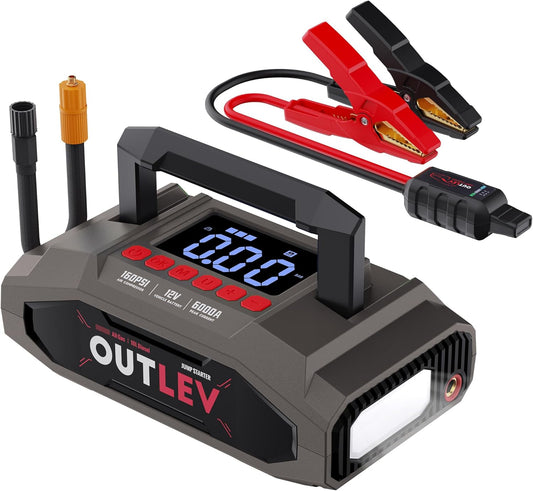 Car Battery Jump Starter with Air Compressor for All Gas & 10.0L Diesel Engines