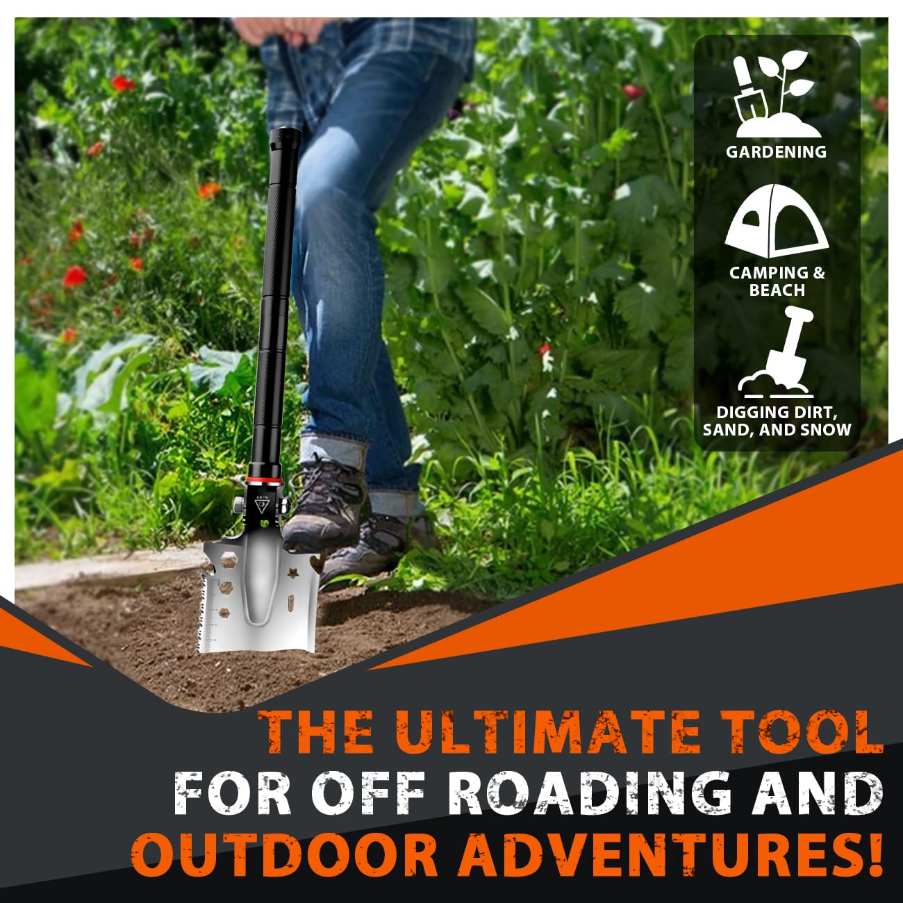 LONLEEYU Tactical Camping Survival Shovel