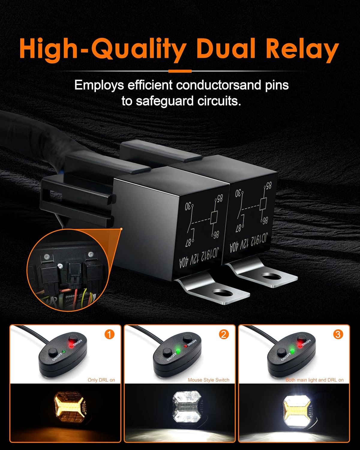 SPL Amber Led Pods Offroad Driving Lights Cube, 5.7In 12000LM, 5-3/4" Led Off Road Lights with Amber X Letter DRL Design, LED Spot Lights for Trucks Jeep Bumper UTV ATV, 2PCS(Wiring Harness Included)