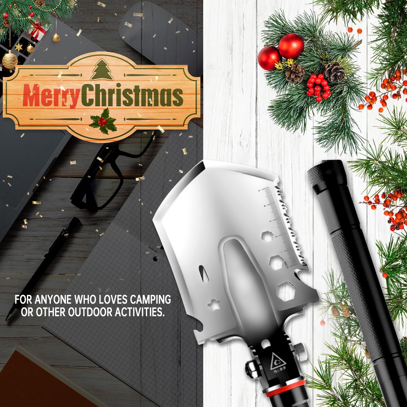 LONLEEYU Folding Survival Shovel