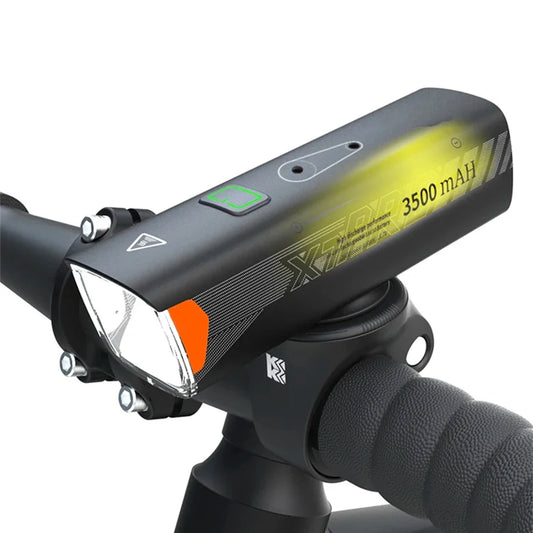 New Anti Glare Large Floodlight Power Bank 6 Modes Usb Rechargeable Abs 3500mah Built-In Battery Bike Front Led Bicycle Lights