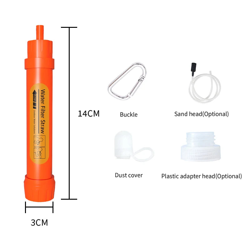 Filterwell UF Membrane KDF Mini Camping Water Filter Hiking Survival Travel Personal Portable Life Outdoor Water Filter Straw