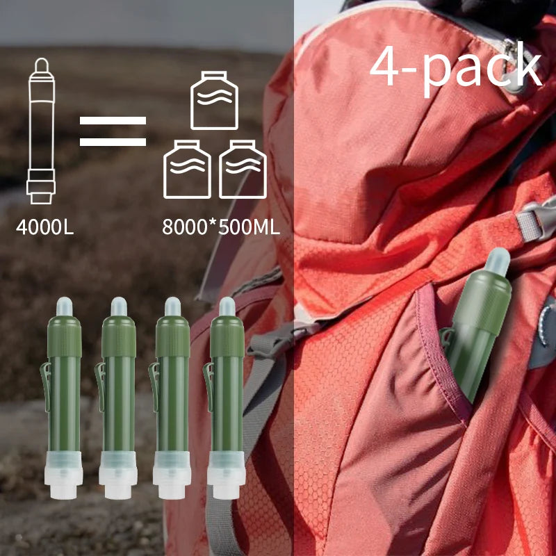 Filterwell 4Pieces KDF UF Membrane Outdoor Camping Mini Portable Personal Water Filtration System Water Filter Straw