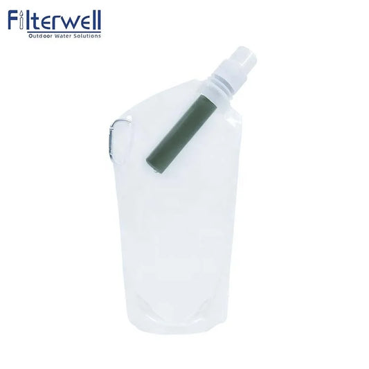 Filterwell Hiking Water Purifier Water Filter 700Ml Squeeze Pouchhiking Water Filter Straw