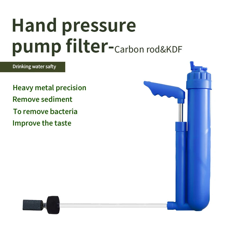 Filterwell Family Use Outdoor Activated  Carbon Block KDF55 Cuzn Portable Pump Water Purifier System