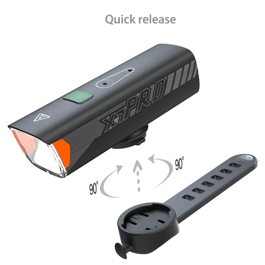 New Anti Glare Large Floodlight Power Bank 6 Modes Usb Rechargeable Abs 3500mah Built-In Battery Bike Front Led Bicycle Lights