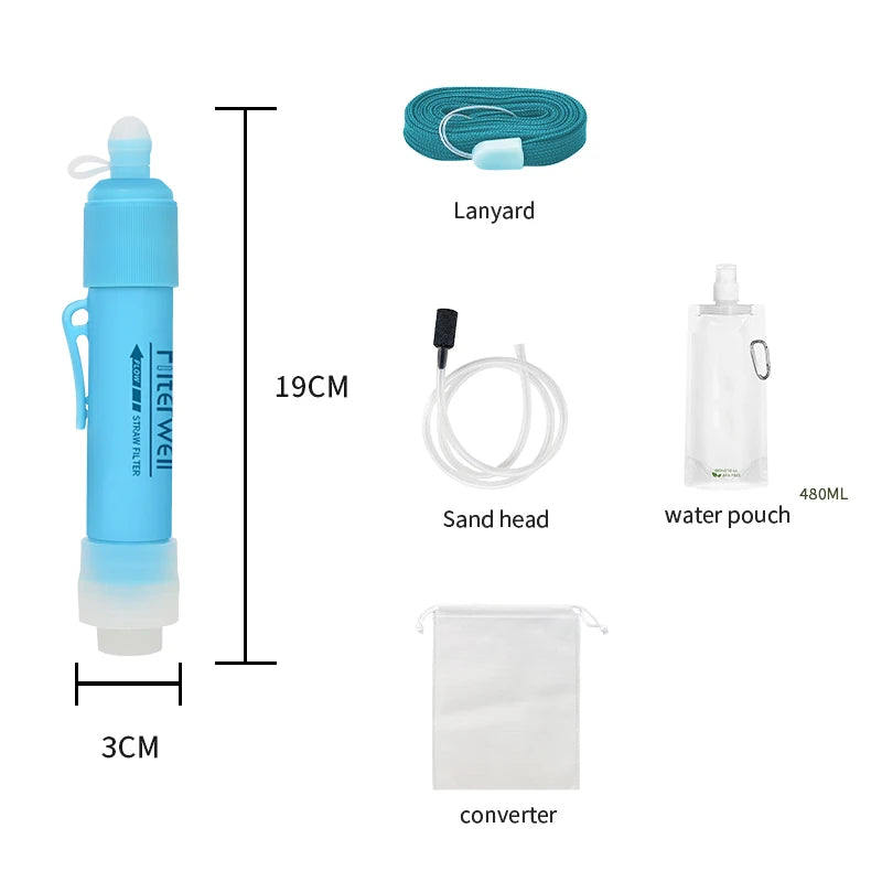 Filterwell 0.01 Um Membrane Hiking Emergency Camping Outdoor Survival Personal Portable Life Water Filter Straw