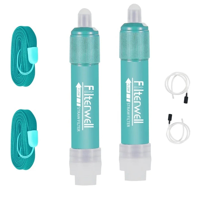Filterwell Outdoor  Camping Backpacking River Water Filter  Straw Kit for Emergency Survival  Hiking Travel