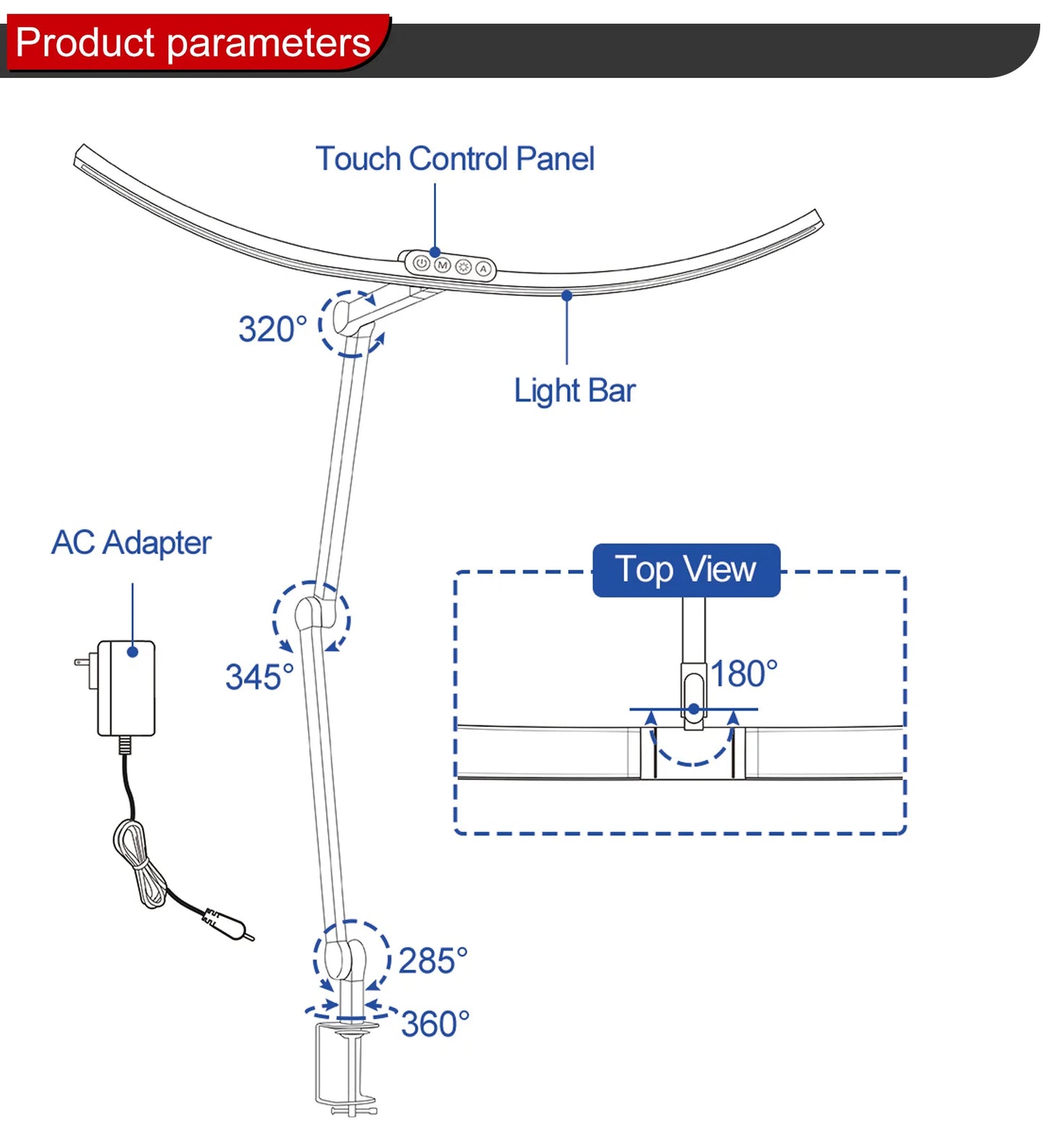 Innovative Reading Bedside  Home Living Room Designer Adjustable Swing Arm Eye Caring Led Table Lamp Desk Light