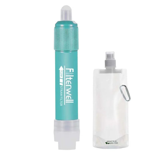 Filterwell Portable Camping Outdoor  Mini Portable Personal Life Water Filtration Filter  Straw Kit