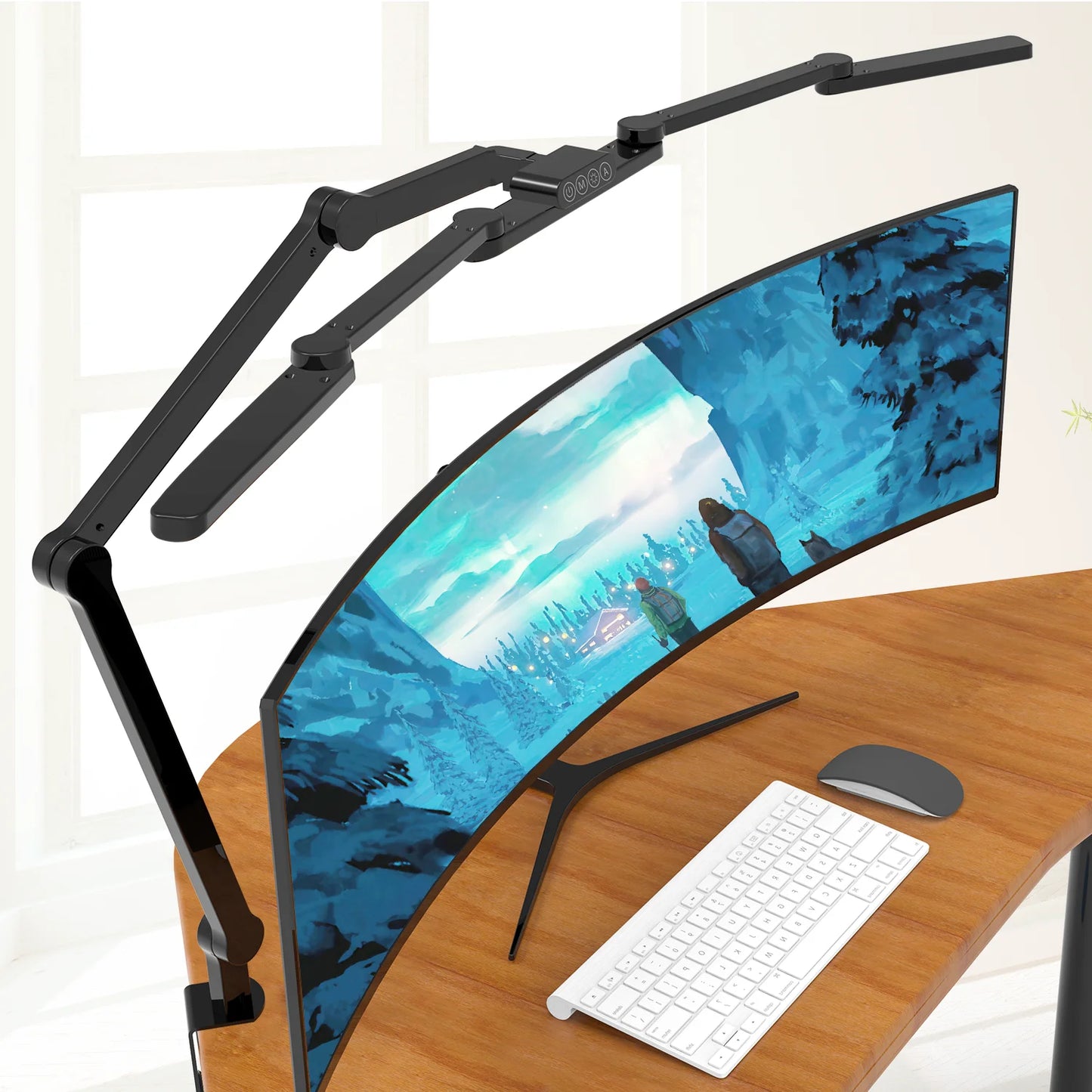 LED Desk Lamp with Clamp, Eye-Caring Clip on Lights for Home Office, 3 Modes Stepless Dimming Brightness, Bedside Lamp Led