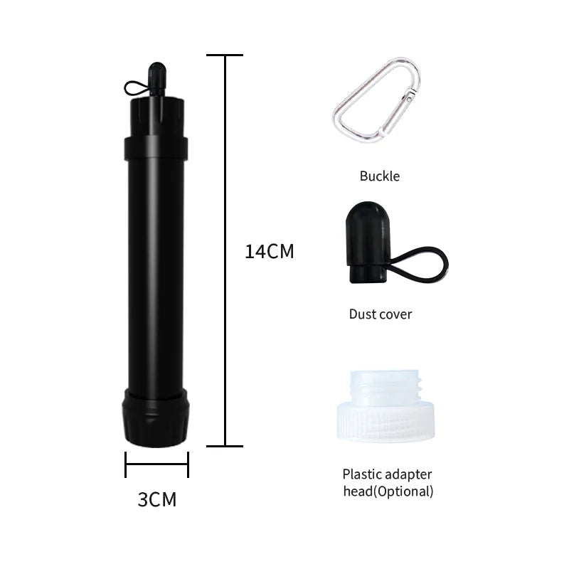 Filterwell Hollow Fiber UF Membrane Travel Hiking Outdoor Camping Water Filter Portable Life Black Water Filter Straw