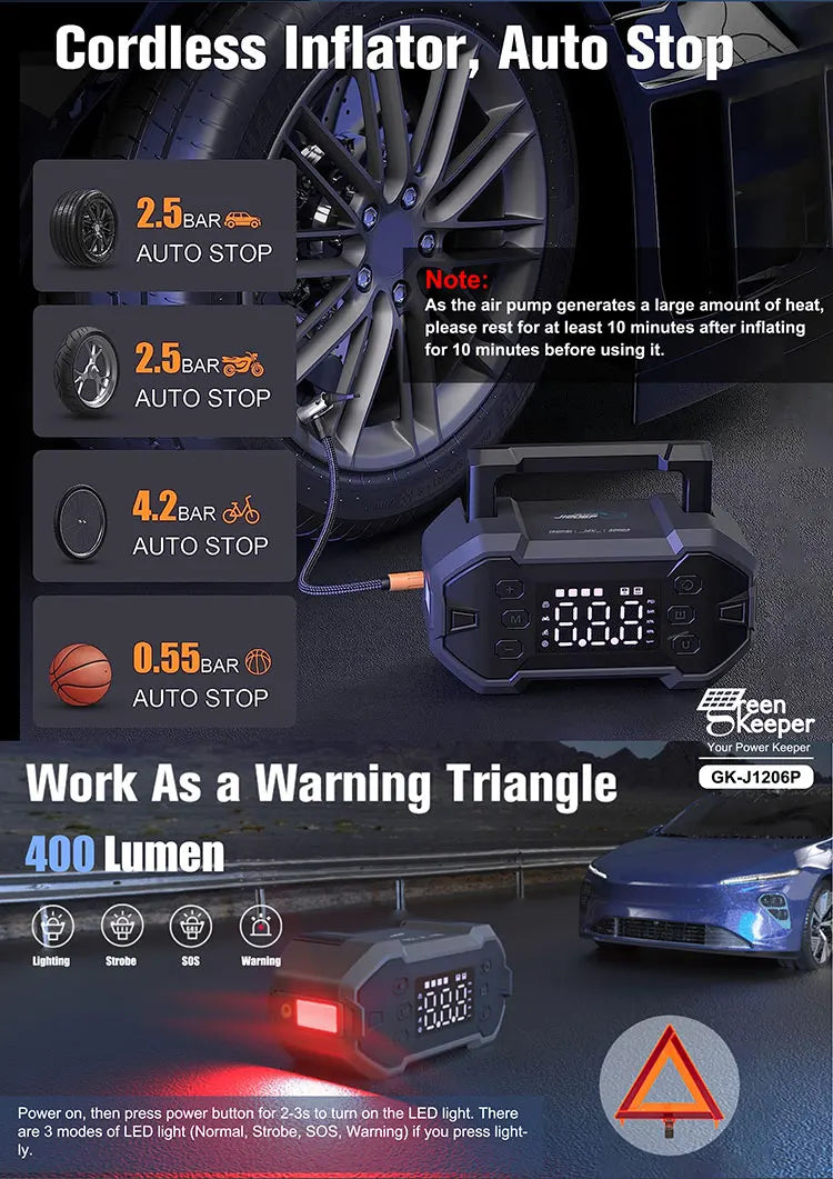 Big Capacity Instantly Portable 12V Power Bank Car Jump Starter Battery Booster for Emergency Use