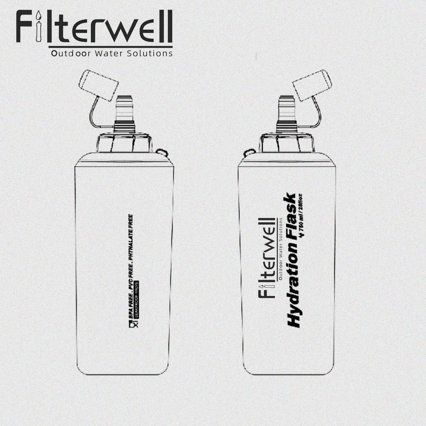 700ML  Sport  Run Flexible Outdoor Filter Pouch Camping Hydration Flask