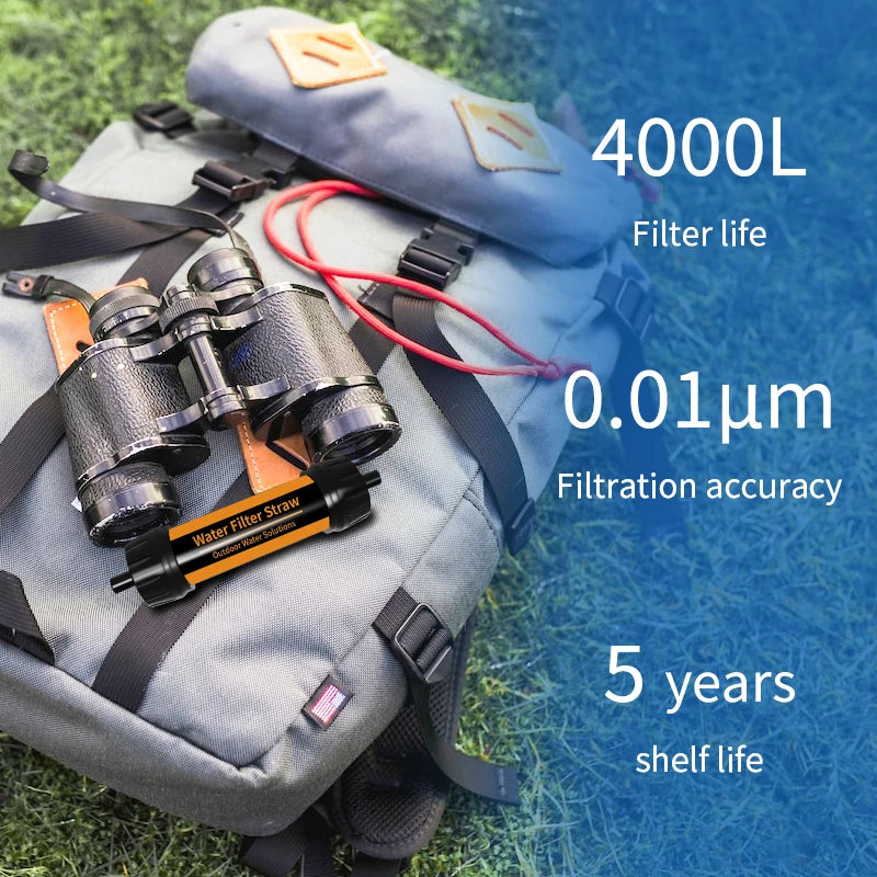 Filterwell UF Membrane Hiking Personal Water Purifier Straw Emergency Camping Mini Survival Portable Outdoor Water Filter Straw