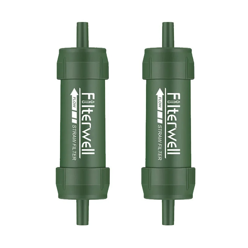 Filterwell Two PCS Backpack Emergency Survival Portable Personal Hiking Camping Travel Outdoor Life Water Filter Straw
