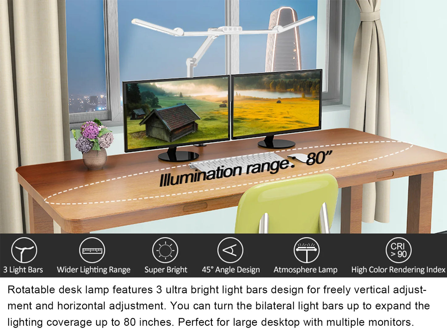 LED Desk Lamp With Clamp, Eye-Caring Clip on Lights for Home Office Lamp Led Bedside Table Lamp With Desk Led Light