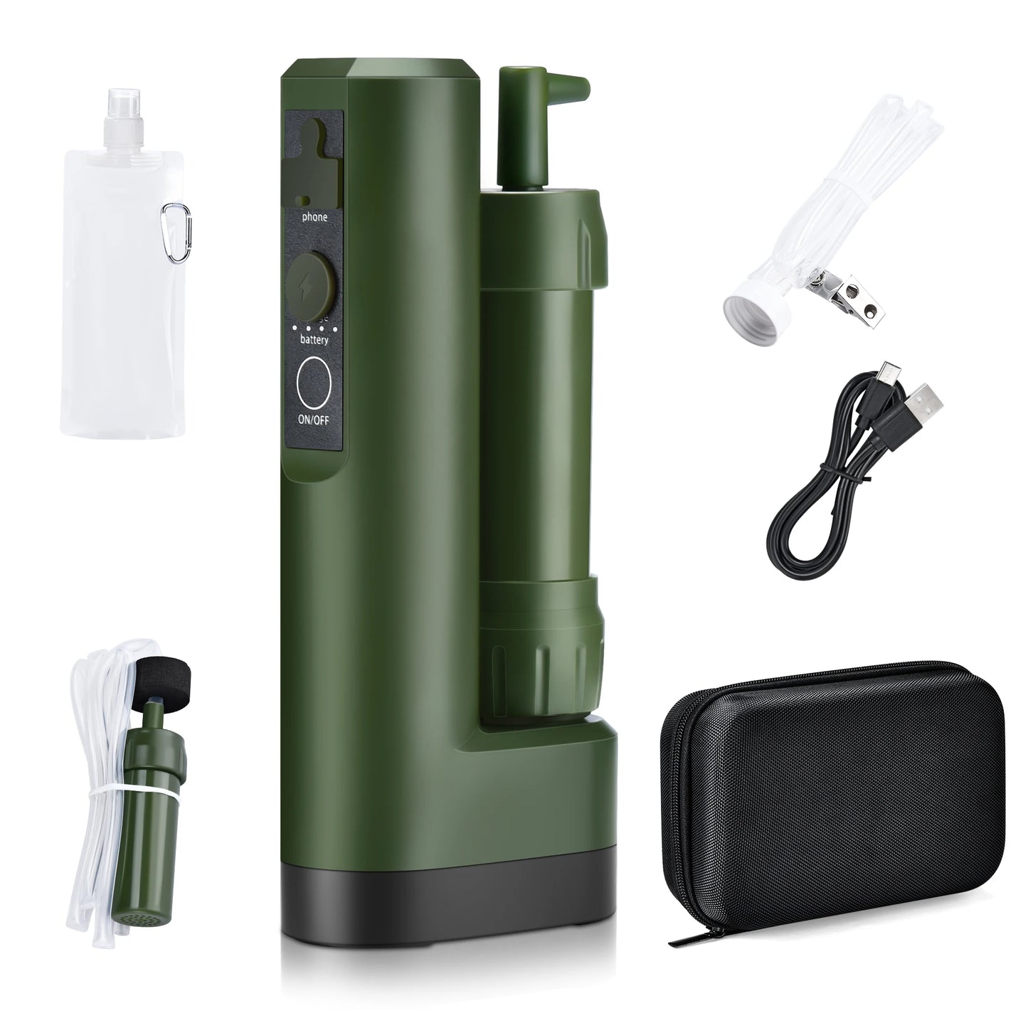 Filterwell 0.01 Micron Personal Drinking Mini Camping Portable Electric Water Filter Purifier Life Water Straw for Camping