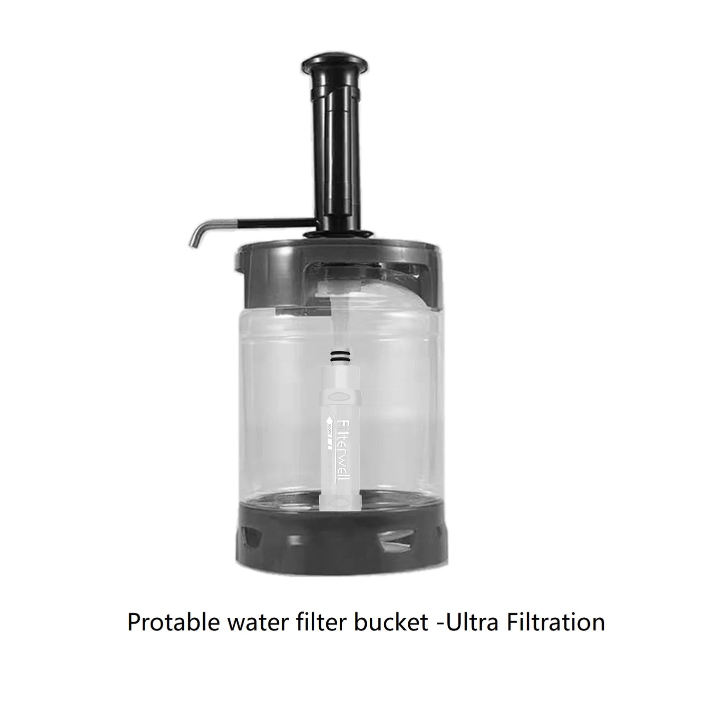 Life Save Jerry Can Style Portable Hand Pump  Water Filter Bucket Camping Water Filter