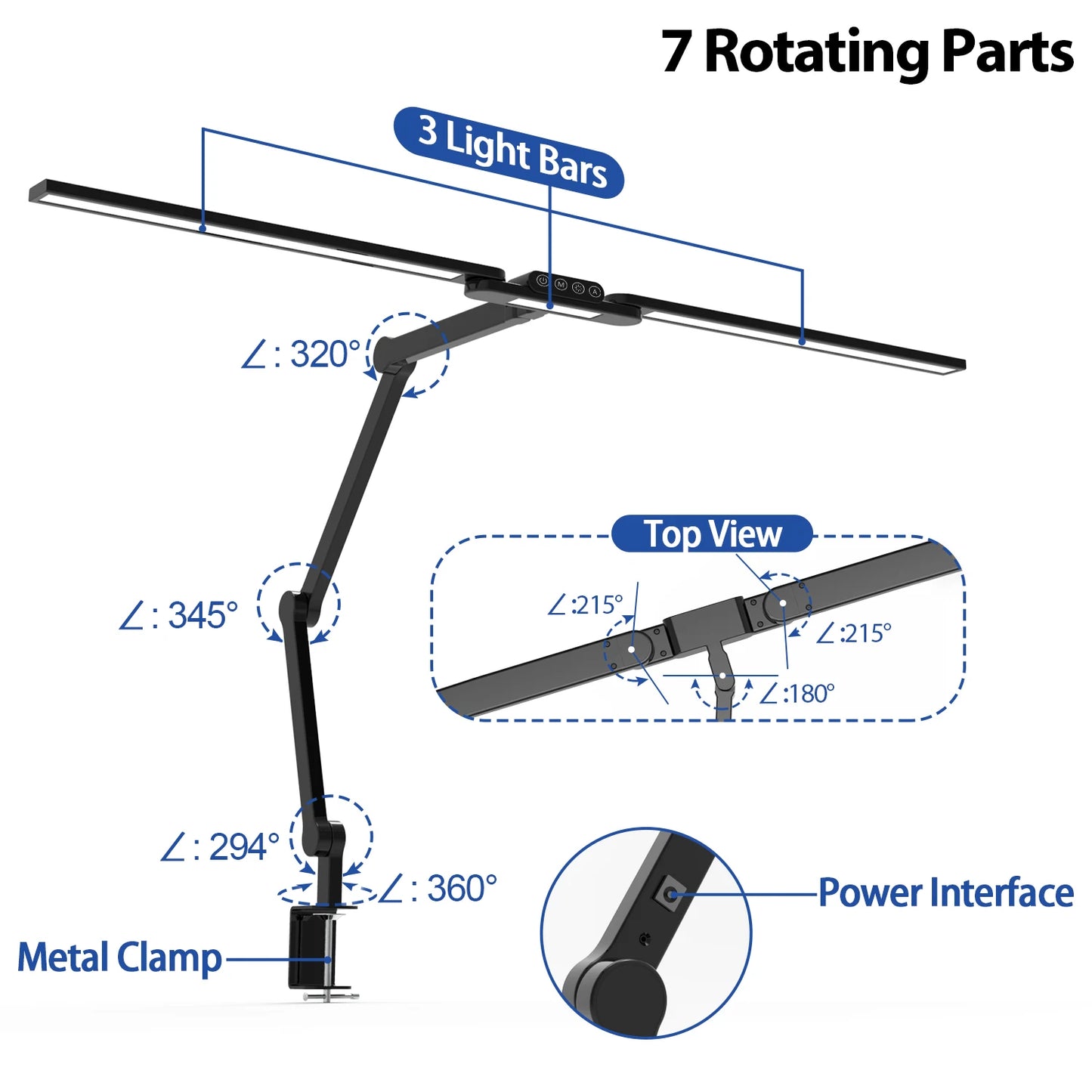 2023 Swing Arm Led Table Lamp for Study Desk Eye Protection Architect Led Desk Lamp for Office