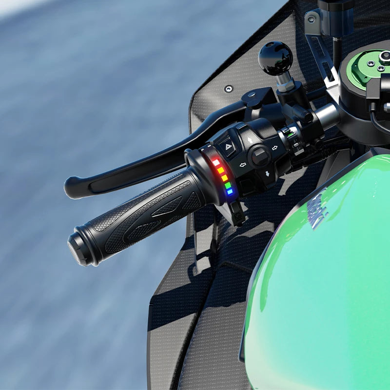 2024 New Fast Electric Heated Motorcycle Handlebar IP66 Waterproof Modified Adjustable Temperature Universal Anti Skid Handlebar