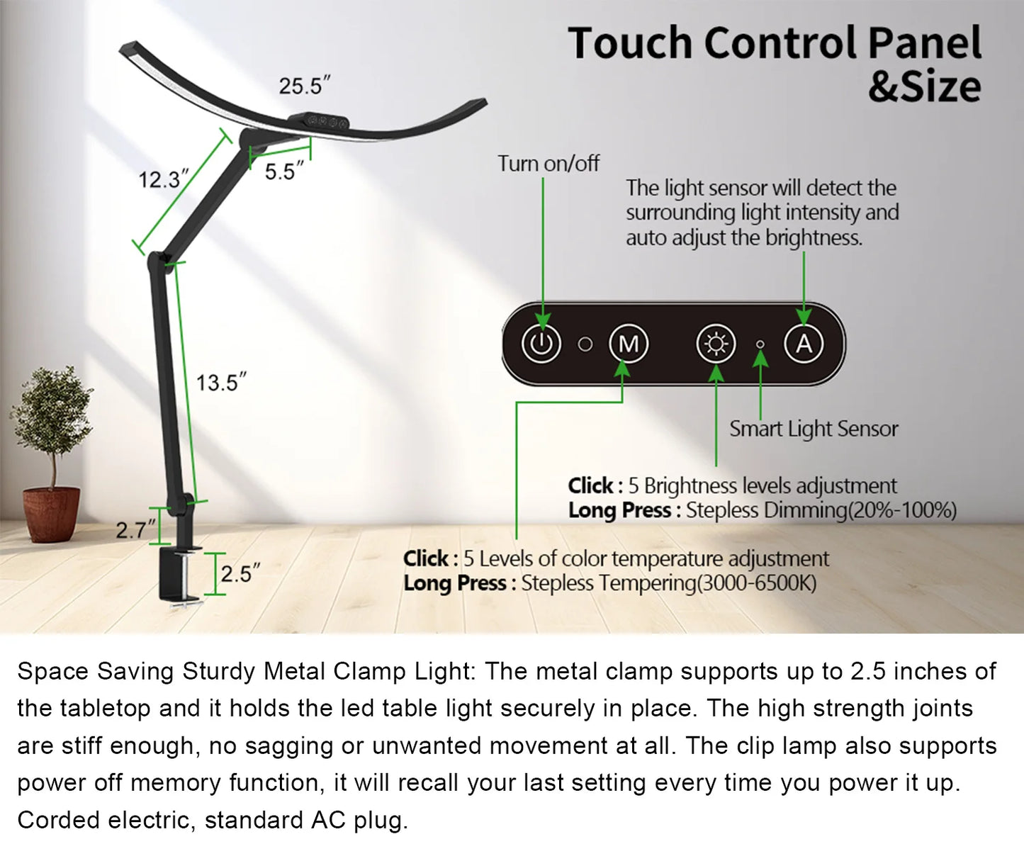 Ultra-functional LED Design Lamp, Office Light Led,LED Desk Lamp for Family Office/gaming/study