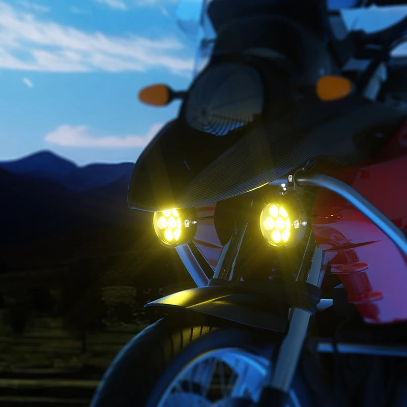 12V Motorcycle LED Light 60W Auxiliary Led Spotlights Fog/Flashing Lights for Motorcycle White Yellow Motorbike Led Lights