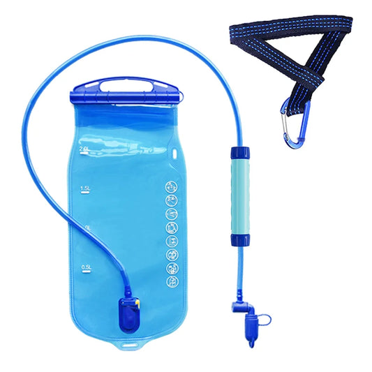 2L Collapsible Water Filter Bag Outdoor Camping Hydration Outdoor Water Bladder Camping Gravity Water Filter Bag