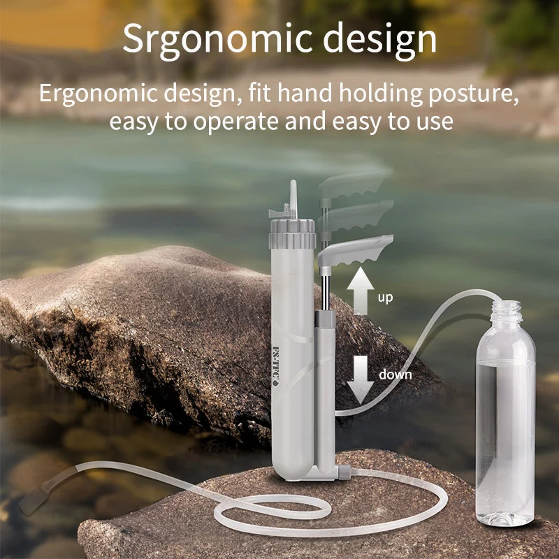 Filterwell 0.01 Micron Uf Membrane Emergency Personal Camping Portable Water Purifier Hand Pump Outdoor Water Filter