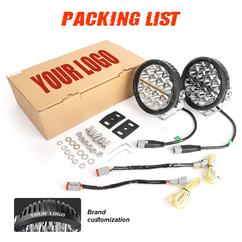 White Amber DRL Light Spot Offroad Lights Spot Beam Truck Round 7 Inch Led Spotlights 4x4