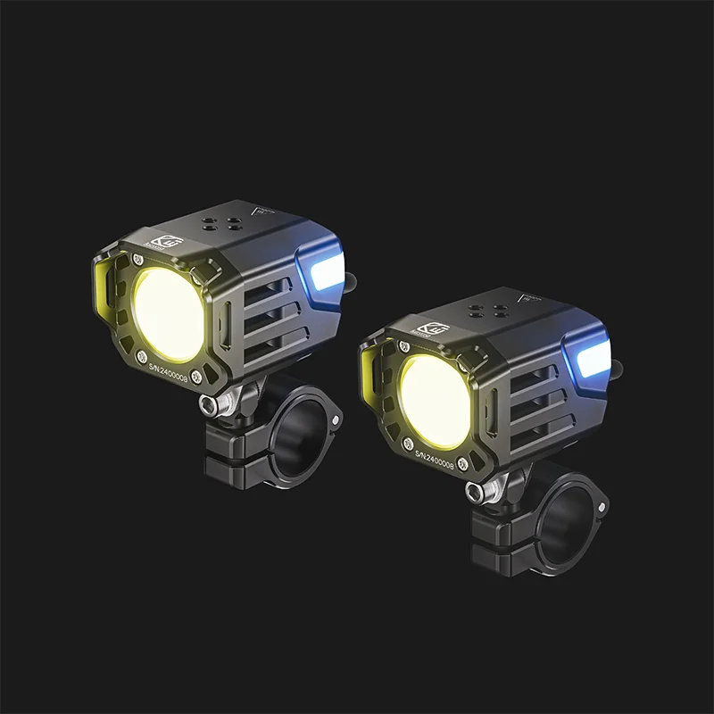 New Super Bright Auxiliary Dual Spotlight IP68 Waterproof Breathing Atmosphere Light High and Low Beam with Tangent Bright Light