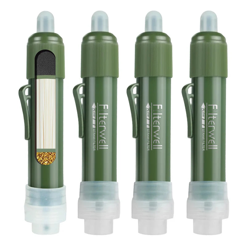 Filterwell 4PCS KDF Portable Life Personal Emergency Outdoor Survival Straw Water Filter