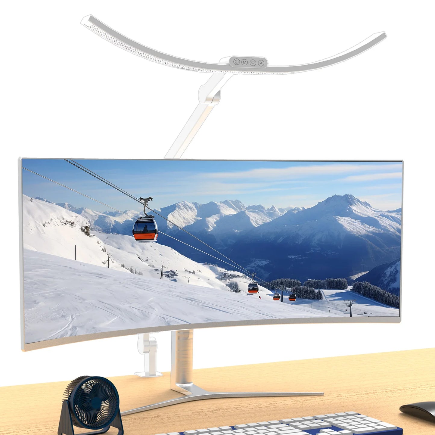 LED Desk Lamp, Swing Arm Desk Light with Clamp, Curved Desk Light Bedroom Lamp for Kids