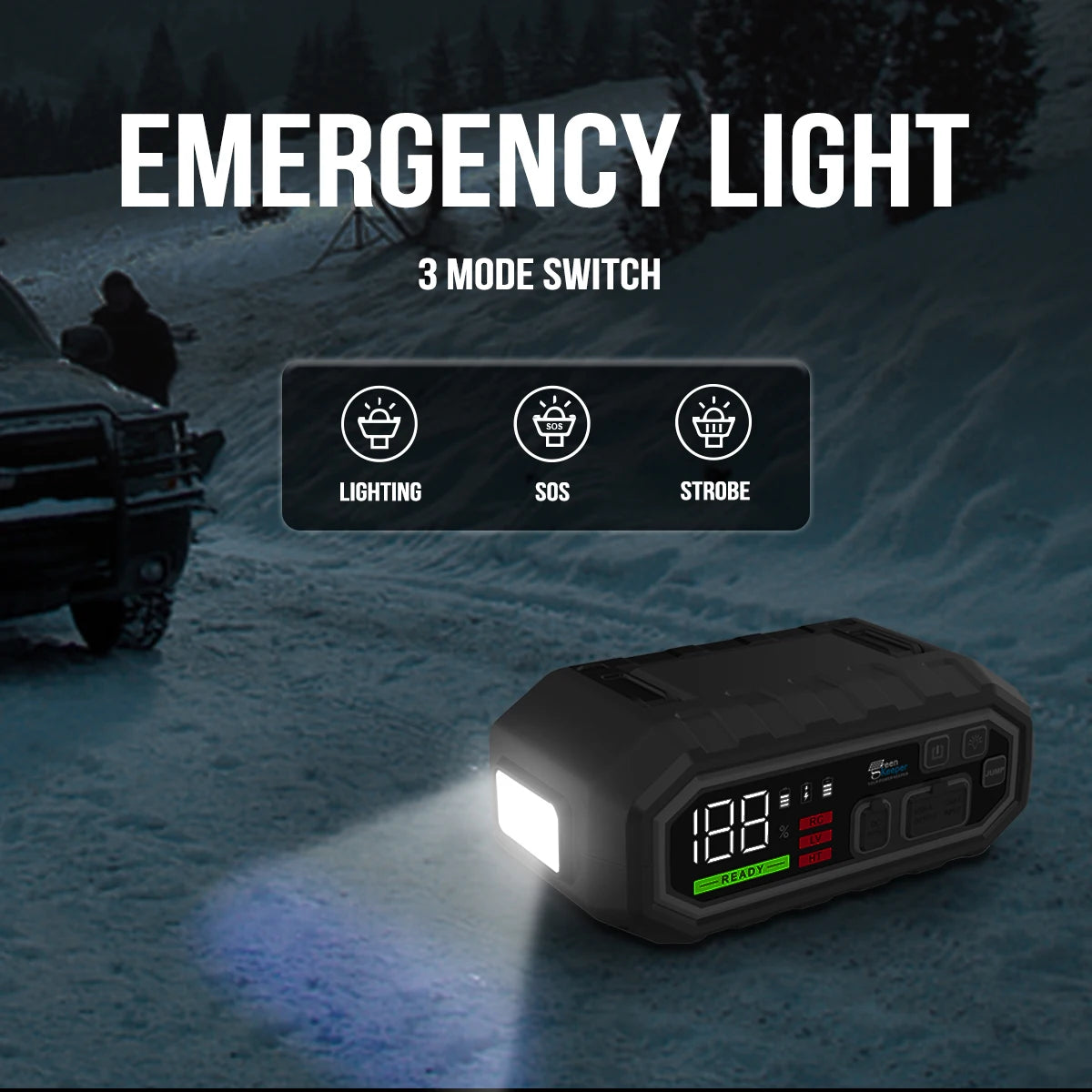 UltraSafe Car Battery Jump Starter Fit Extreme Temperatures Super Capacitor 4000A Battery Jump Starter With Led Light