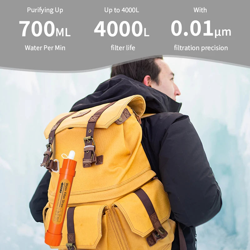 Filterwell UF Membrane KDF Mini Camping Water Filter Hiking Survival Travel Personal Portable Life Outdoor Water Filter Straw