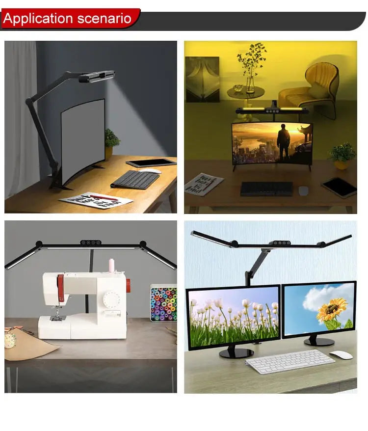Modern Table Lamp Desk Lights Office Desk Lamp with Clamps Table Lamp Touch Sensor