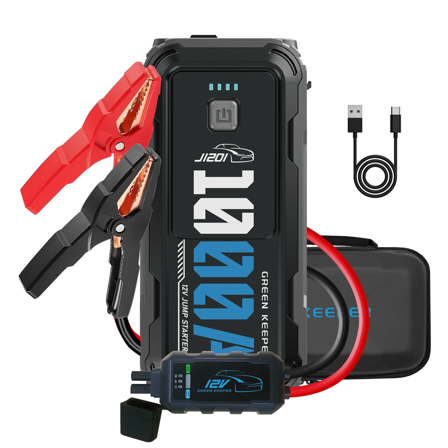 UltraSafe Fit Extreme Temperatures Super Capacitor 1000A Jump Starter Power Bank With Led Light