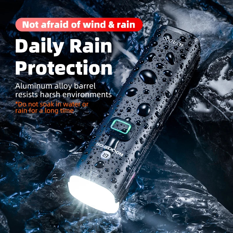 High Quality LED Waterproof 1000 Lumen 4800mah Usb Rechargeable Bike Night Ride Light Led Front Flashlight Bicycle Light