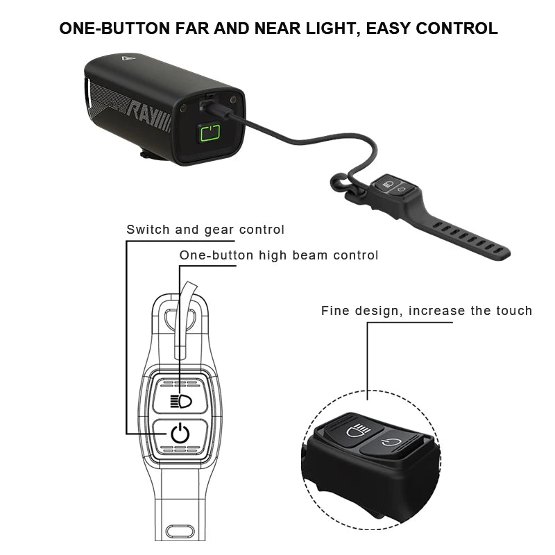 Bike Front Light Rainproof USB Rechargeable Bicycle Light Cycling Headlight LED 4000mAh Flashlight Bike Lamp