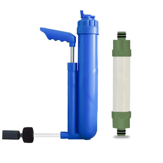 Filterwell Camping Travel Personal Water Filter Emergency Activated Carbon Block Portable Outdoor Hand Pump Water Filter