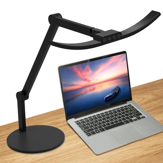Factory Direct 12W Swing Arm LED Table Lamp Newest Design Curved Surface Desk Lamp with Round Base