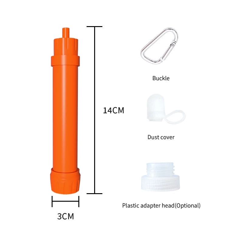 Filterwell Hollow Fiber Membrane KDF Mini Hiking Outdoor Camping Water Filter Portable Life Water Filter Straw