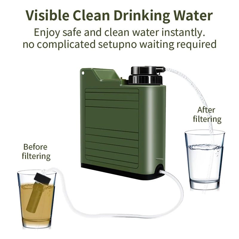 Hiking Drinking Mini Pump Electric Water Filter Straw System Camping Outdoor Portable Personal Electric Water Purifier Filter