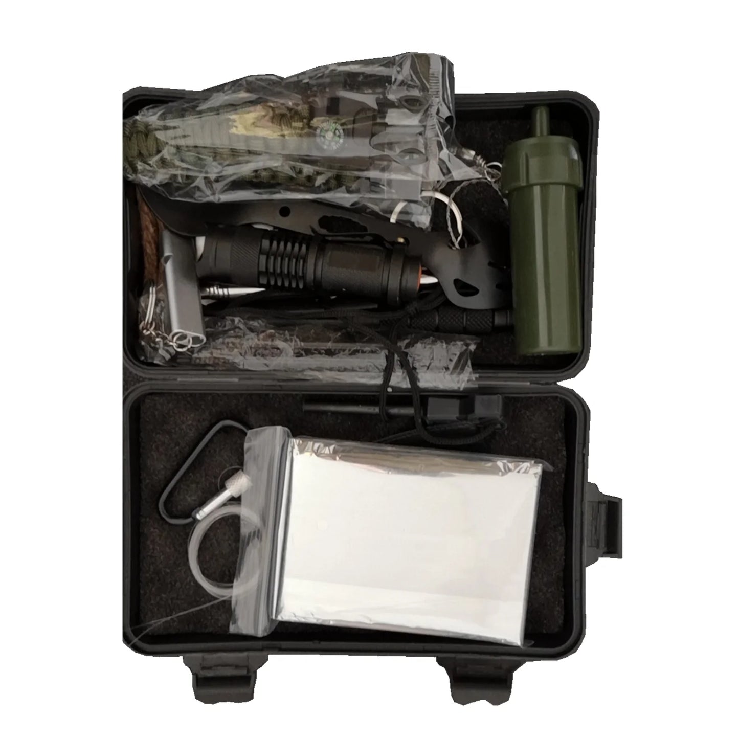 Whole Set of Multi Outdoor Tactical  Survival Gear Pack with  Tool Kit Survival Water Filter Straw  Purifier