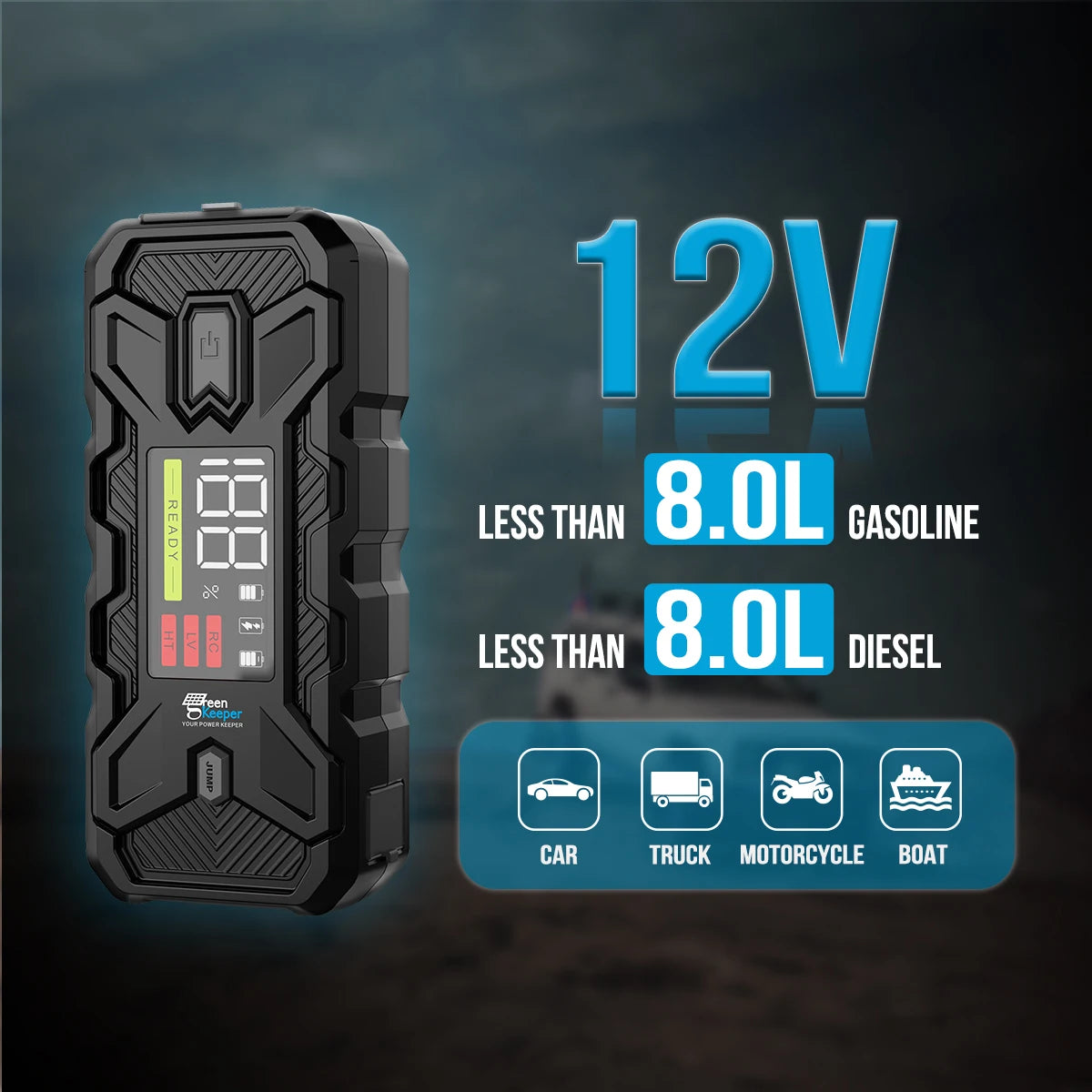 Factory Direct Selling Car Jumper Battery Jump Starter 12v Battery Booster Pack Jump Starter Power Bank With Led Light