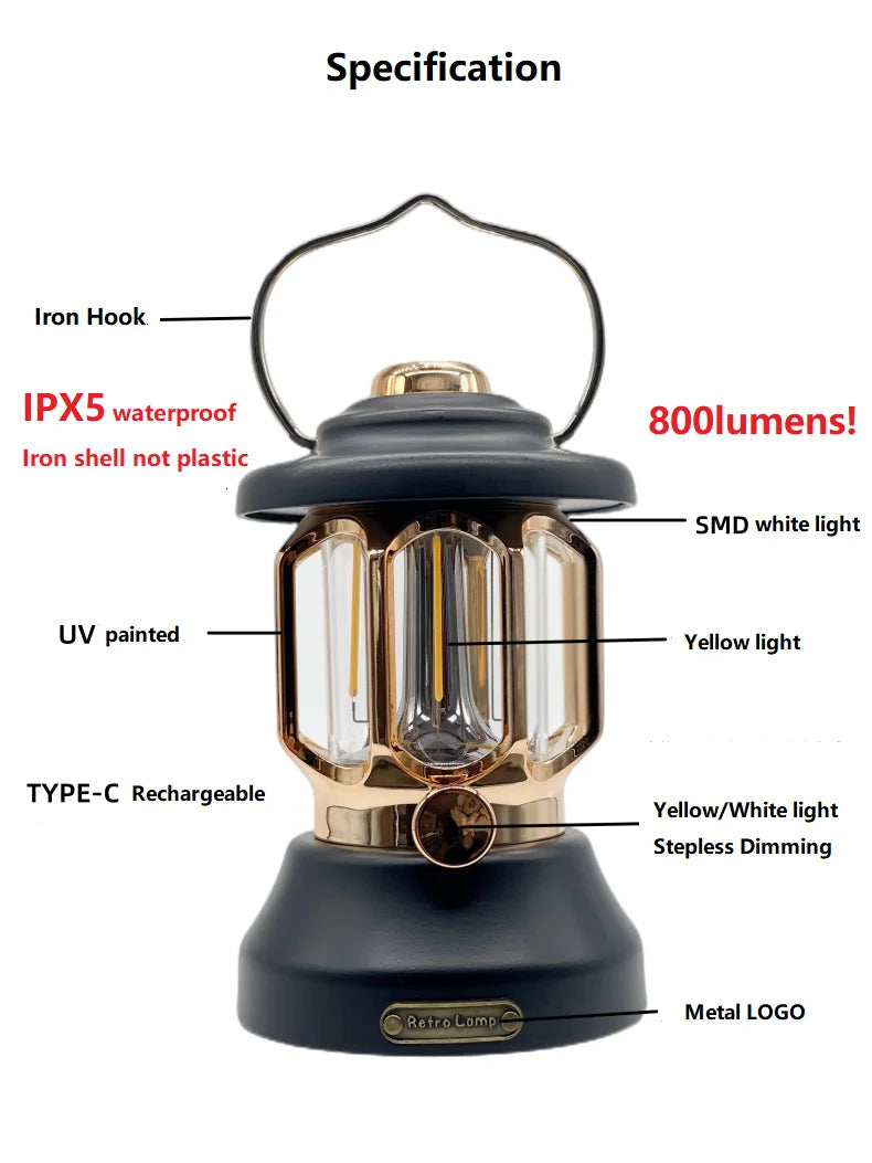 OEM Golden Supplier Camping Lantern Solar Lanterns Outdoor Waterproof Camping Solar Power Camping Lantern